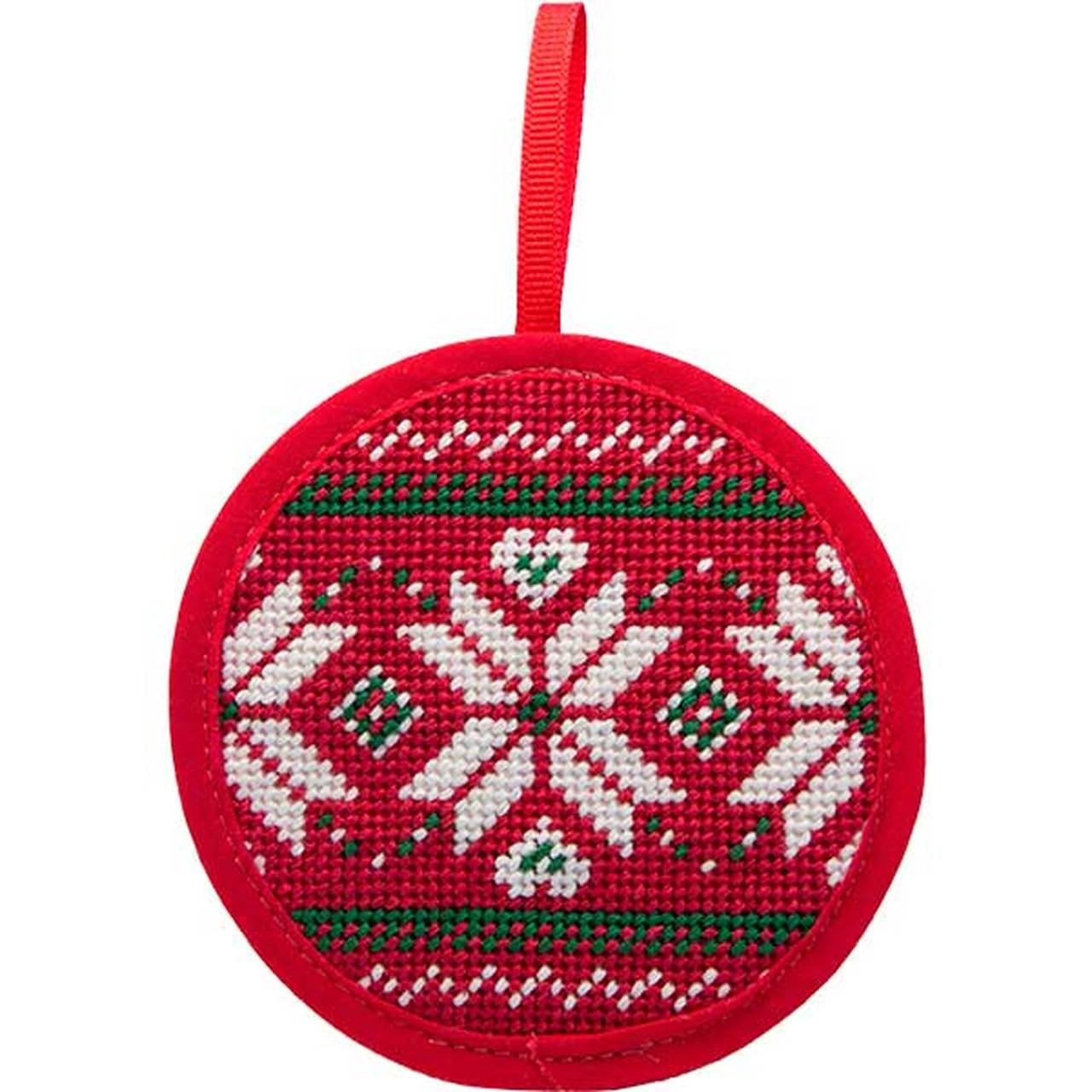 Alice Peterson Stitch-Ups Fair Isle Red Needlepoint Ornament Kit
